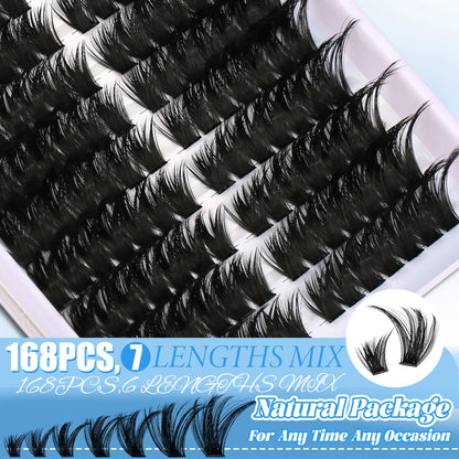 Lash Cluster Kit for DIY At-Home Eyelash Extensions, Complete Makeup Set with Bond, Seal, Remover, and Applicator, False Eyelashes for Adults, Cosmetic, All, Eye Makeup Tool, Clusters Lashes, Enhanced Lashes