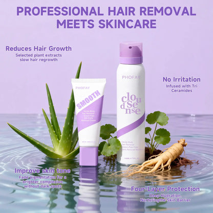 Bikini Pain-Free Hair Removal Cream for Sensitive Skin, Hypoallergenic Formula-Gentle & Fast-Acting Depilatory with Citrus Scent, Aloe & Hyaluronic Acid for Soothing Care, Suitable for Men & Women